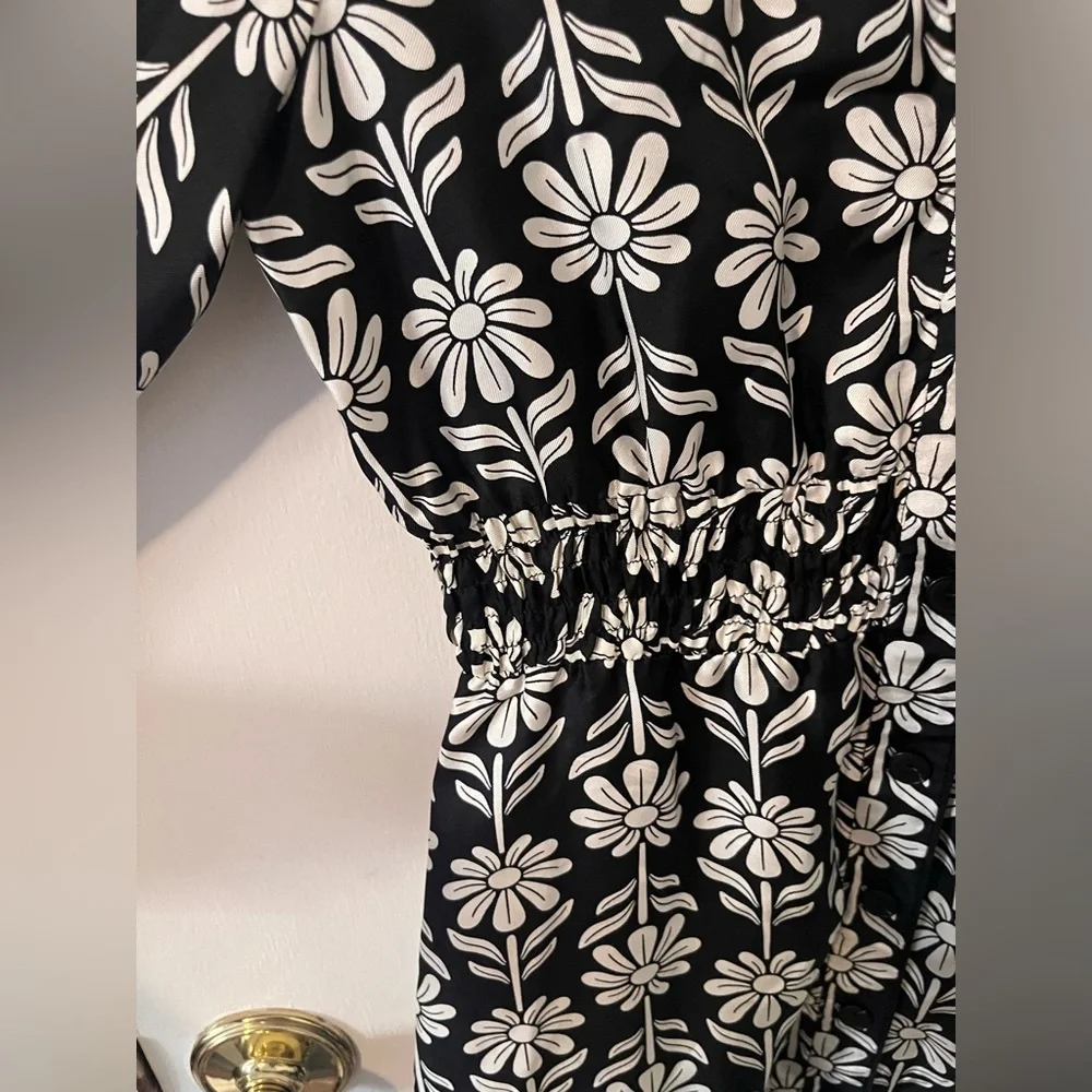 NWT Sandro Paris Illiana Floral Mini Dress Button Front Silk Size FR 40 US 8 - Picture 5 of 16